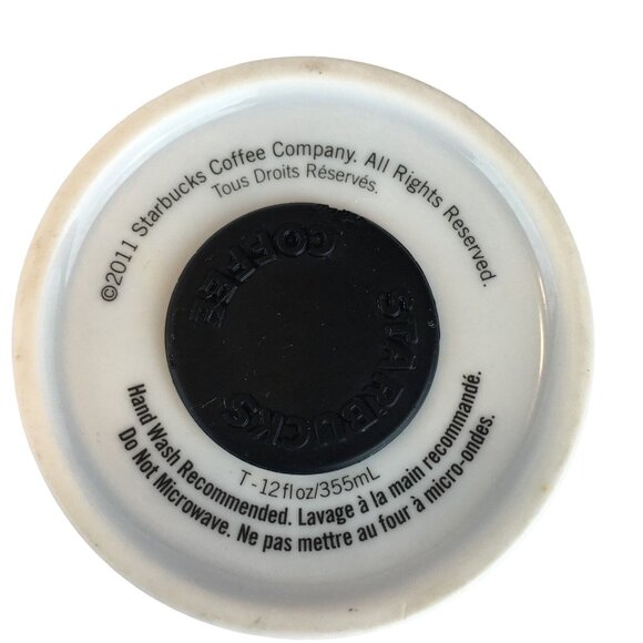 Starbucks Tumbler White Double Walled Ceramic Mermaid Siren Logo 12 oz 2011 u - Picture 4 of 4